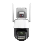 Titan 360° 5MP WiFi PTZ kültéri biztonsági kamera – iCSee, éjjellátás, mozgáskövetés, IP66 (fehér-fekete) KE-23-115