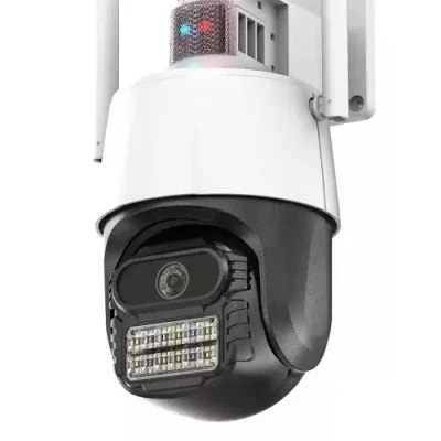 Titan 360° 5MP WiFi PTZ kültéri biztonsági kamera – iCSee, éjjellátás, mozgáskövetés, IP66 (fehér-fekete) KE-23-115