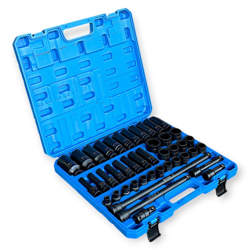 Hitman HA-2581 Erősített 1/2" 12 lapfejű dugókulcs készlet – prémium fekete kivitel
