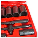 Hitman HA-6844 1/2" Gépi Dugókulcs készlet – 23 részes, 12 lapfejű kivitel