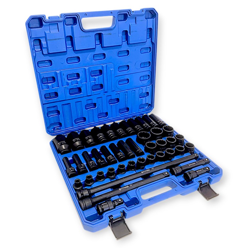 Hitman HA-2581 Erősített 1/2" 12 lapfejű dugókulcs készlet – prémium fekete kivitel