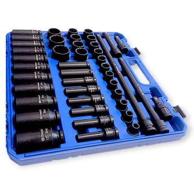Hitman HA-2581 Erősített 1/2" 12 lapfejű dugókulcs készlet – prémium fekete kivitel