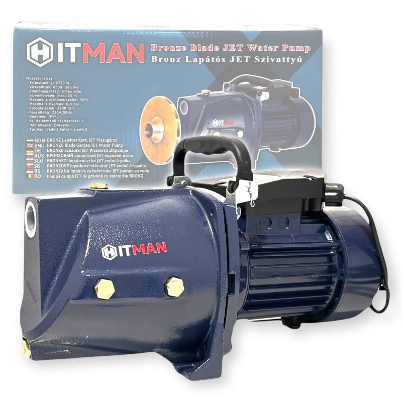 Hitman HT-JSM-6832BZ Kerti JET Szivattyú, BRONZ lapátos, 2750W teljesítmény