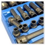 Hitman HA-2581 Erősített 1/2" 12 lapfejű dugókulcs készlet – prémium fekete kivitel