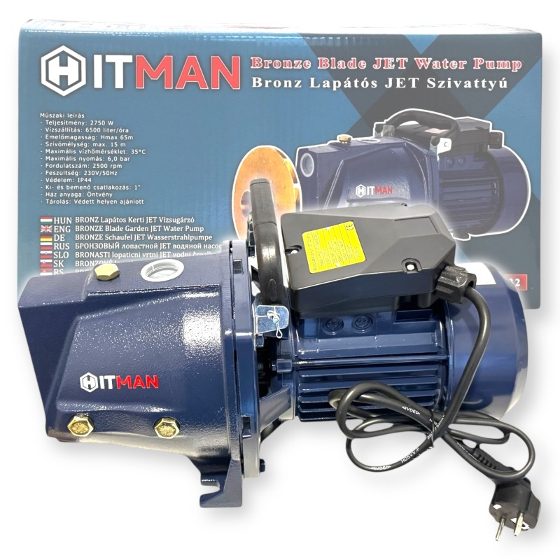 Hitman HT-JSM-6832BZ Kerti JET Szivattyú, BRONZ lapátos, 2750W teljesítmény