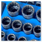Hitman HA-2581 Erősített 1/2" 12 lapfejű dugókulcs készlet – prémium fekete kivitel