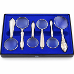 Luxus Ezüst Kézi Nagyító Szett 4X–10X