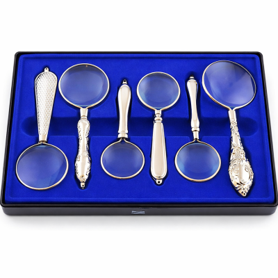 Luxus Ezüst Kézi Nagyító Szett 4X–10X