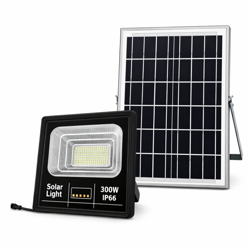 300W Napelemes LED Reflektor IP66 – Nagy teljesítményű kültéri solar lámpa - JORTAN