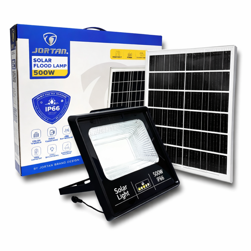 500W Napelemes LED Reflektor IP66 – Nagy teljesítményű kültéri solar lámpa - JORTAN