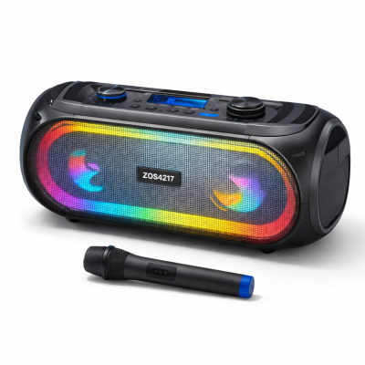 ZQS4217 Bluetooth Karaoke Hangszóró Mikrofonnal – 8W x2, RGB LED, 3600 mAh