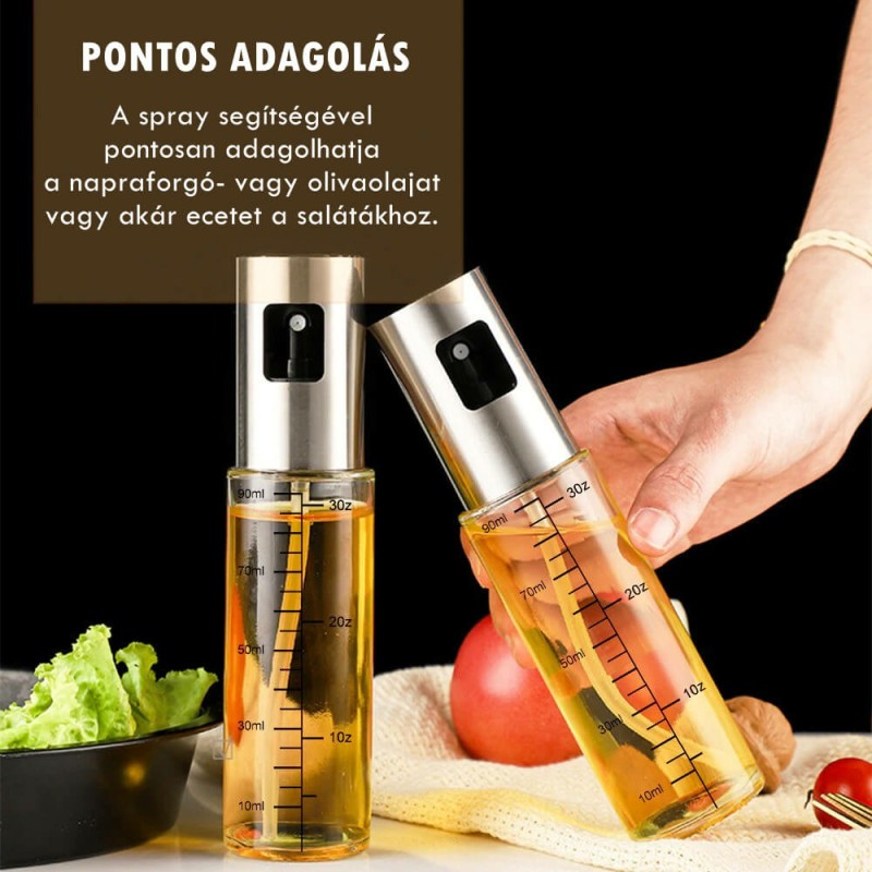 Olaj- és ecetadagoló - olajspray, üveg olajszóró konyhai / 100 ml