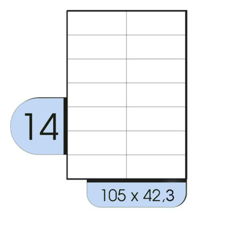 DataLine Esselte fehér etikett címke A4, 14db x 100 lap /cs (105 x 42,3mm) 57629