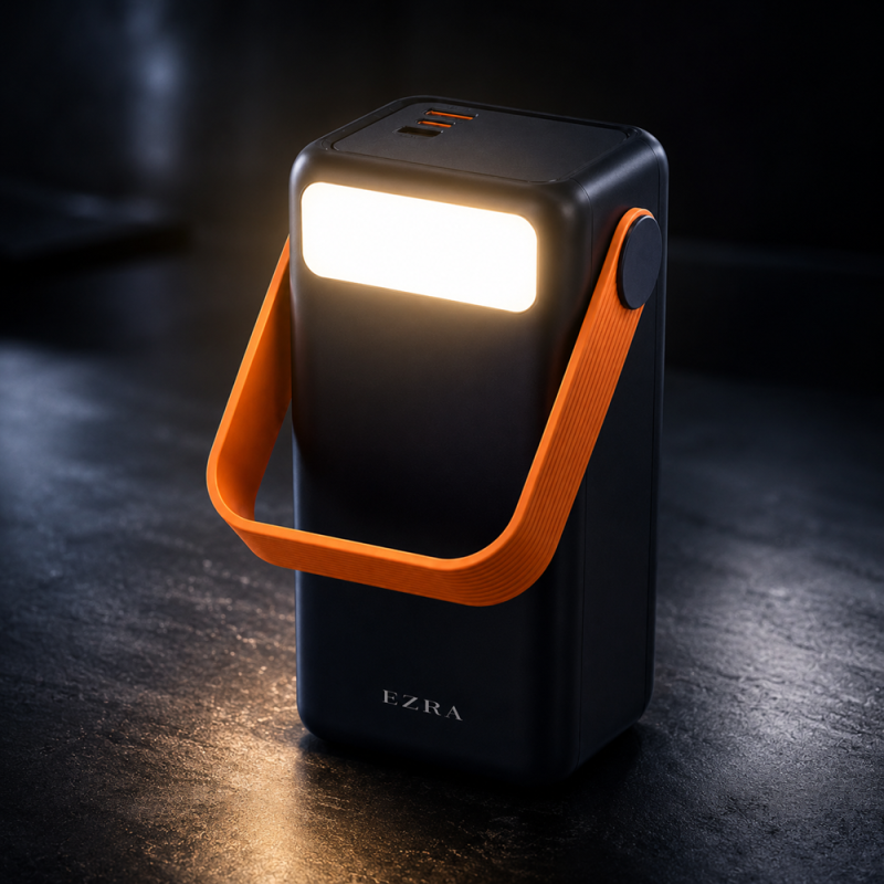 EZRA PR138 powerbank 40000mAh – nagy kapacitású hordozható gyorstöltő LED lámpával és Type-C csatlakozóval