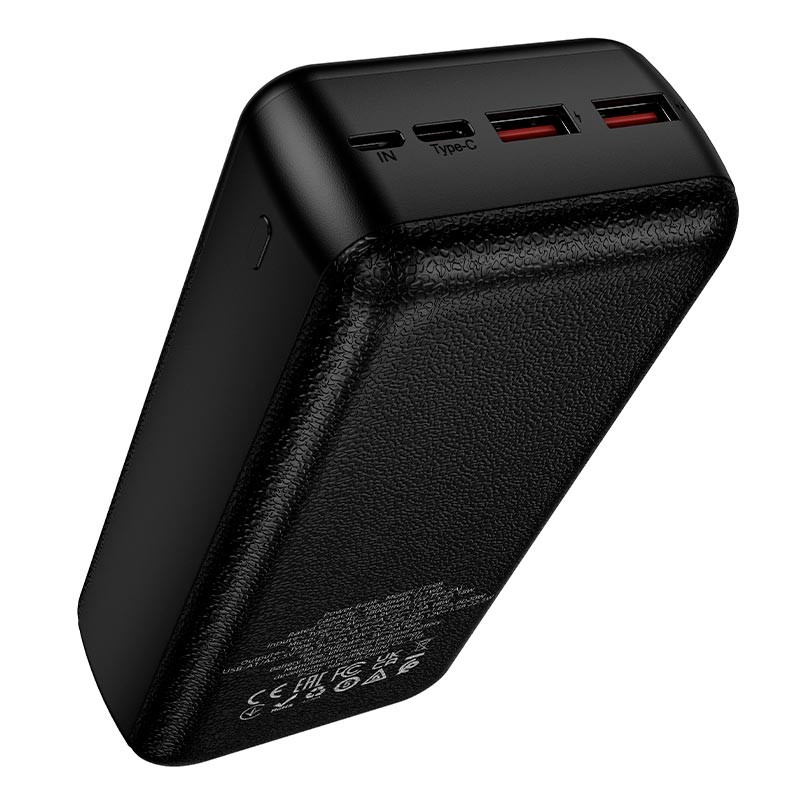 HOCO J159B Powerbank 30000mAh – Hordozható Gyorstöltő PD/QC Támogatással, 22.5W, 2×USB + Type-C