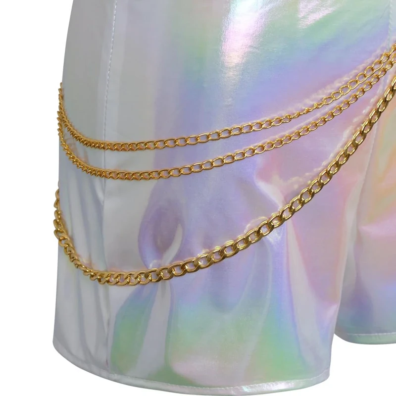 K-POP fellépő jelmez szett lányoknak – hologramos top és short