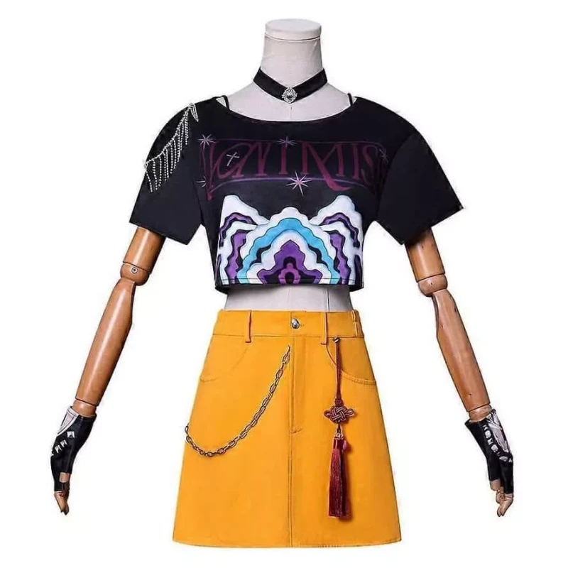 K-Pop Demonvadász Mira jelmez parókával – gyerek cosplay szett