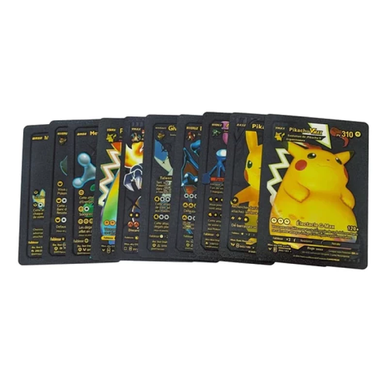 Pokemon  kártya készlet, fekete 25 db vizallo plasztik kartya Trading Card Game Waterproof Plastic