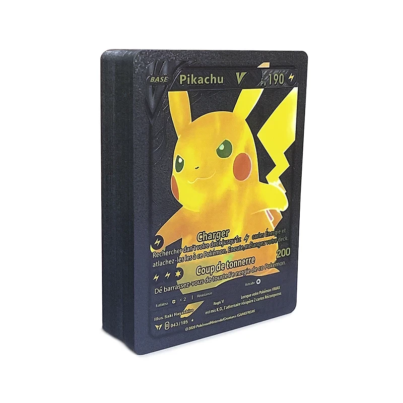 Pokemon  kártya készlet, fekete 25 db vizallo plasztik kartya Trading Card Game Waterproof Plastic