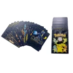 Pokemon  kártya készlet, fekete 25 db vizallo plasztik kartya Trading Card Game Waterproof Plastic