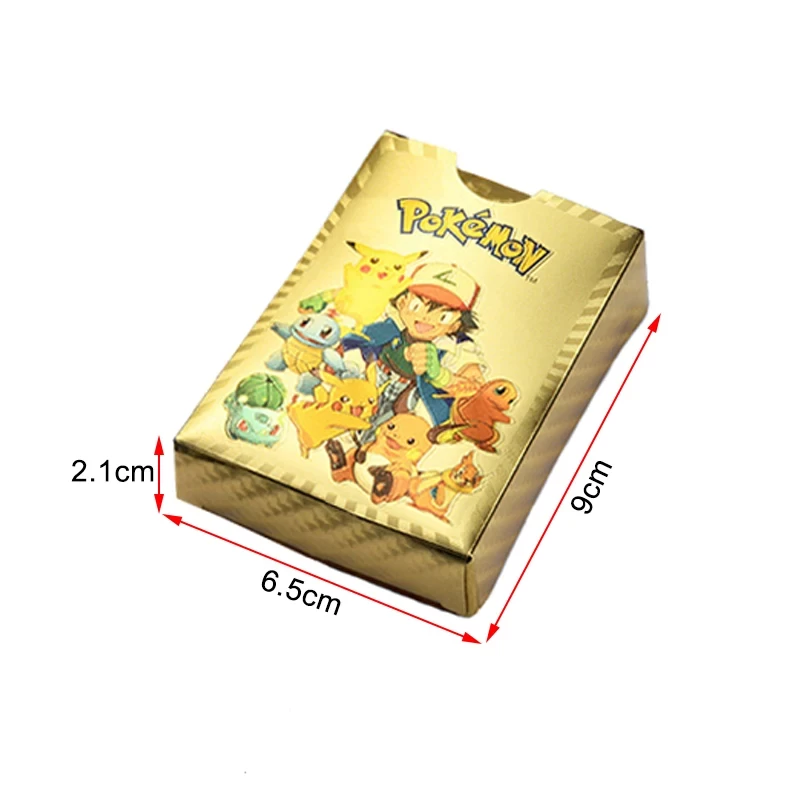 Pokemon  kártya készlet, Gold 25 db vizallo plasztik kartya Trading Card Game Waterproof Plastic