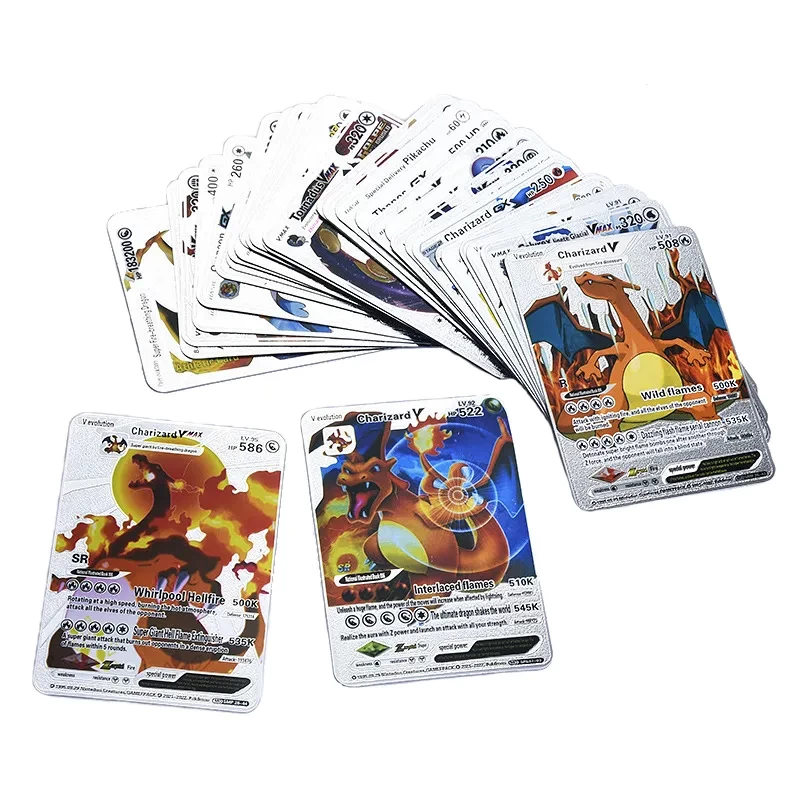 Pokemon  kártya készlet, Silver 25 db vizallo plasztik kartya Trading Card Game Waterproof Plastic