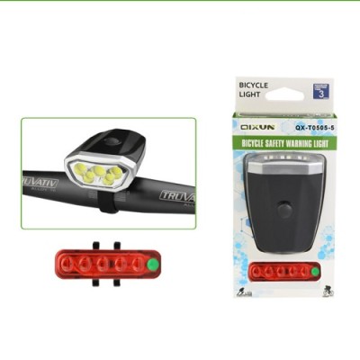 Qixun Tölthető LED bicikli kerékpár lámpa szett 5 LED QX-T0505