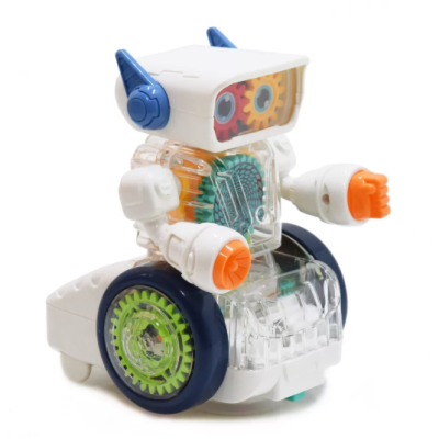 Fogaskerekes guruló robot, fény- és hanghatásokkal