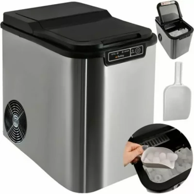 Jégkocka készítő gép 120 W – 12 kg/nap, 2,2 l, ezüst , Ruhhy K5537