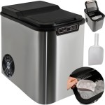 Jégkocka készítő gép 120 W – 12 kg/nap, 2,2 l, ezüst , Ruhhy K5537