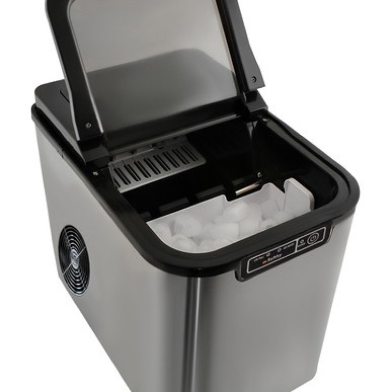 Jégkocka készítő gép 120 W – 12 kg/nap, 2,2 l, ezüst , Ruhhy K5537