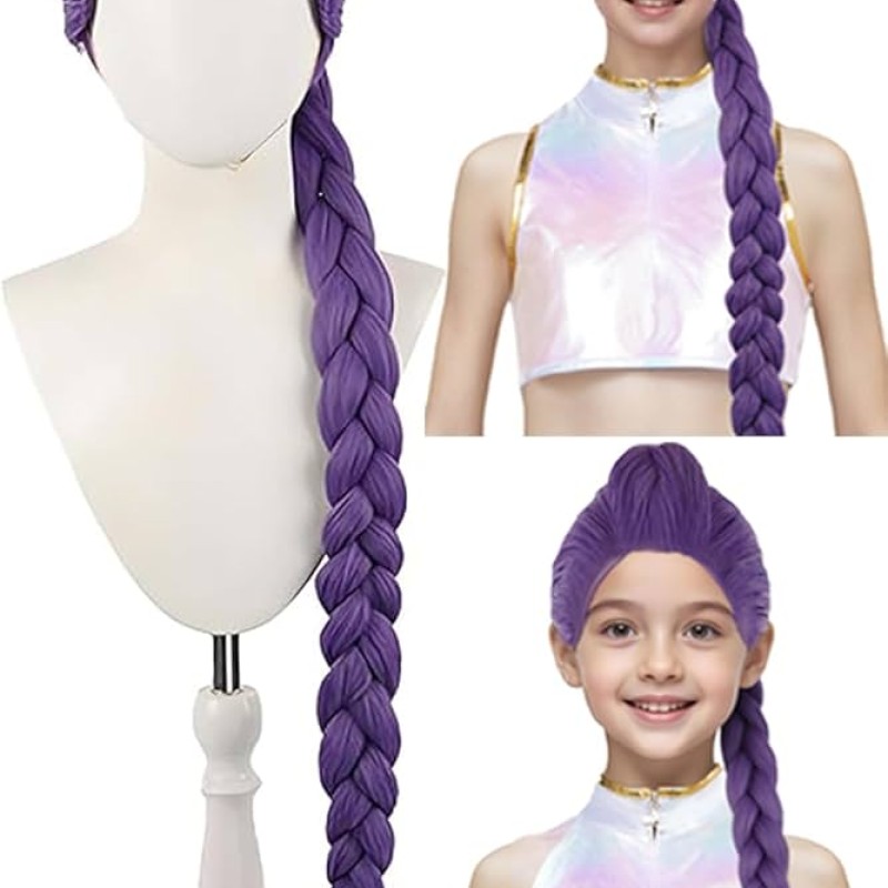 K-Pop Démonvadász Rumi jelmez parókával – gyerek cosplay szett