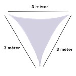 Napvitorla 3x3x3 méteres, háromszögletű árnyékoló ponyva