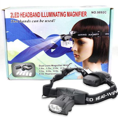 Fejpánt nagyítóval, lámpával ( 2Led Headband Illuminating Magnifier )