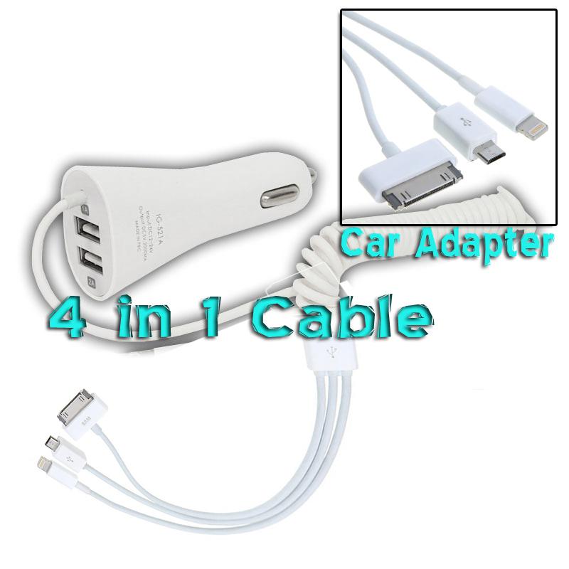 4 in 1 cable For iPad/4G/4S/iP5/iPad mini/HTC/SAMSUNG 2.1A