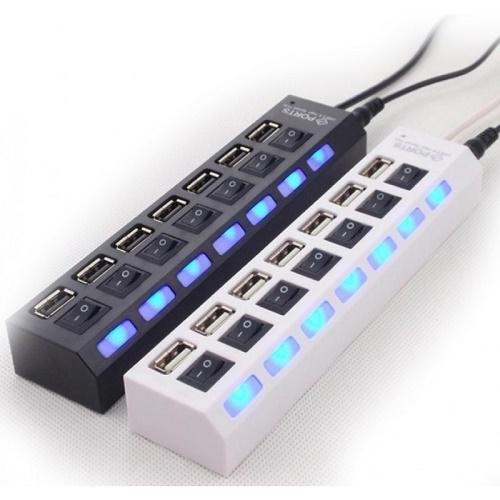 USB 2.0 Hi-Speed Hub 7 Port - Supports 500GB