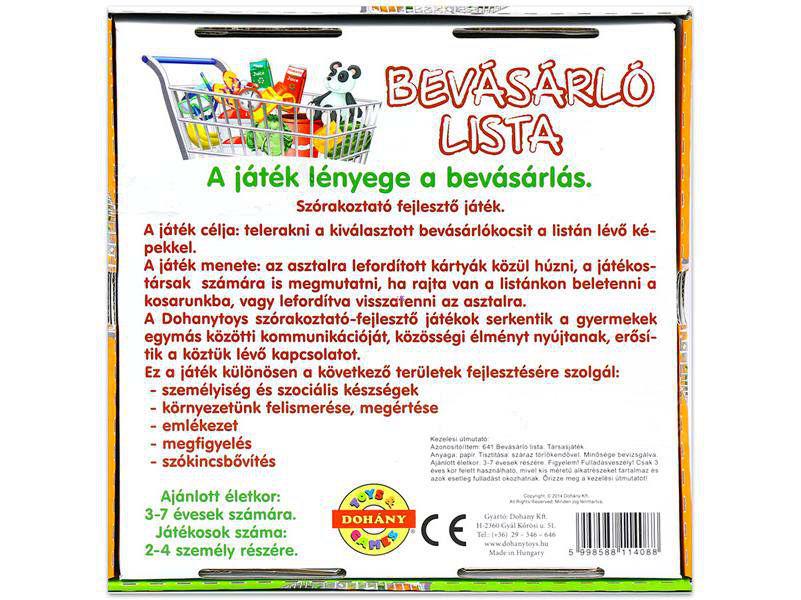 Bevásárló lista társasjáték