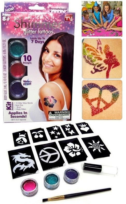 SHIMMER Glitter Tattoos csillámtetováló készlet