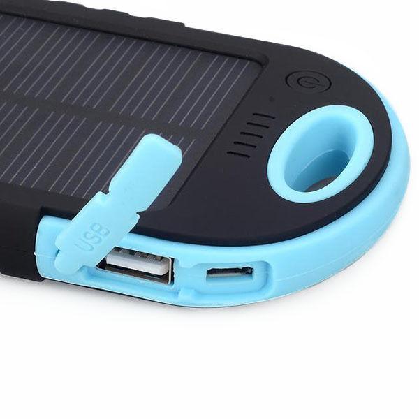 Napelemes Power Bank túrához, 16000 mAh 2X USB + LED