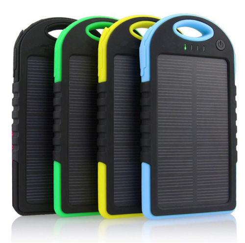 Napelemes Power Bank túrához, 16000 mAh 2X USB + LED