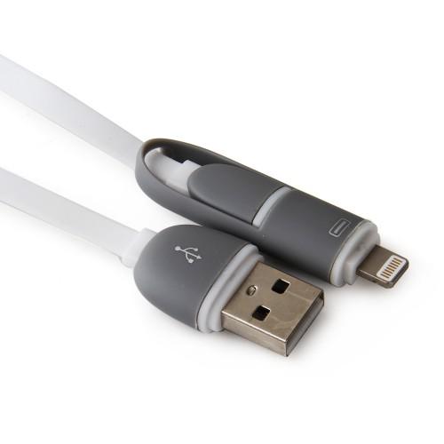 2 az 1-ben USB kábel adatátviteli és töltő kábel iPhone és Android ( micro usb)
