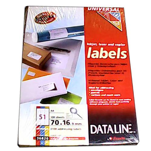 DataLine Esselte fehér etikett címke A4, 51 db x 100 lap /cs ( 70 x 16,9mm) 36826