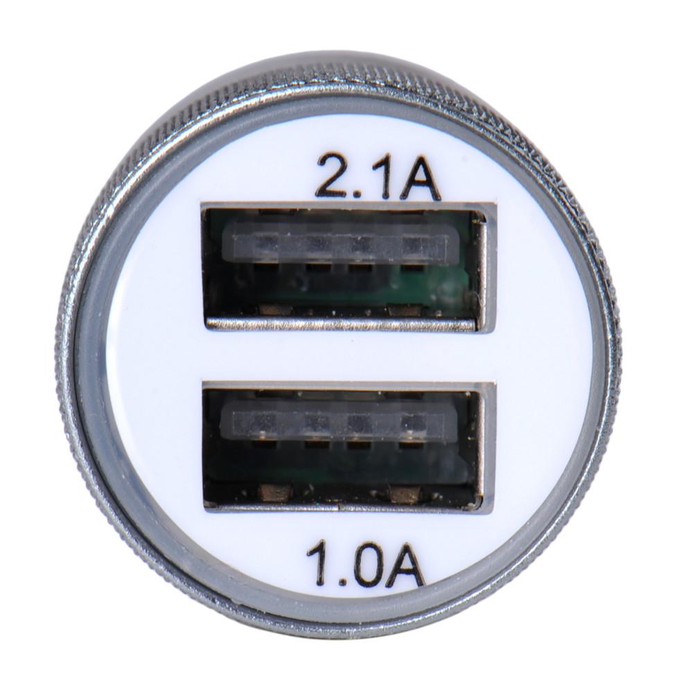 Alumínium Szivargyújtó autós töltő Dual / 2 USB port 2.1A 1.0A  /  iPhone 5 6 6 plusz iPad 2 3 4 5 Samsung Galaxy S4 S5