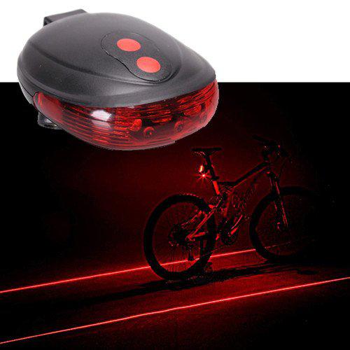 Kerékpár Laser Hátsó lámpa 2 Laser kisugárzás + 5 LED Bike