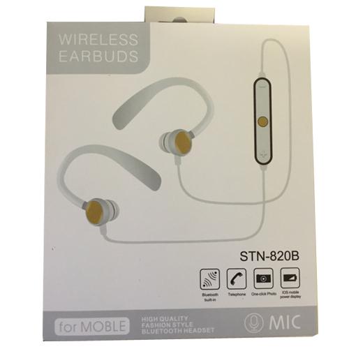 Divatos Sport Bluetooth Headset, vezeték nélküli fülhallgató STN-820B fehér