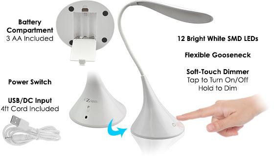 Swan Light - Flex-Neck asztali lámpa 120 Lumen i-Zoom