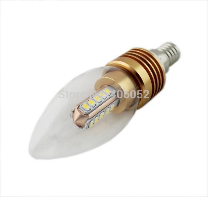 Tiszta LED Gyertyafény 4W, 220 melegfehér dekoratív, Gyertya izzó E14