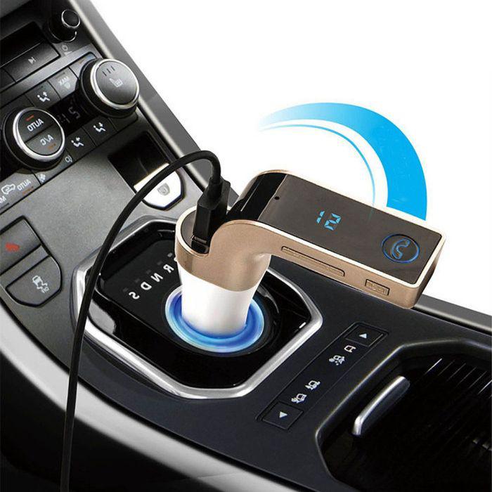 CAR G7 Bluetooth autós FM Transmitter MP3 lejátszó / Kihangosítás / USB töltő / TF Ezüst