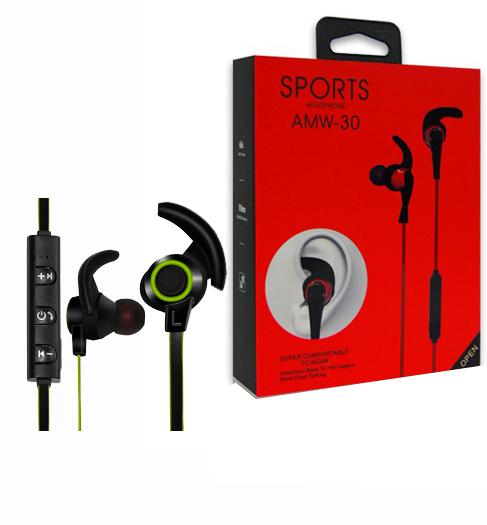 Bluetooth fülhallgató AMW-30 Wireless Sport Stereo  Headset MIC fülkampó, zajszűrés, iPhone Xiaomi IOS