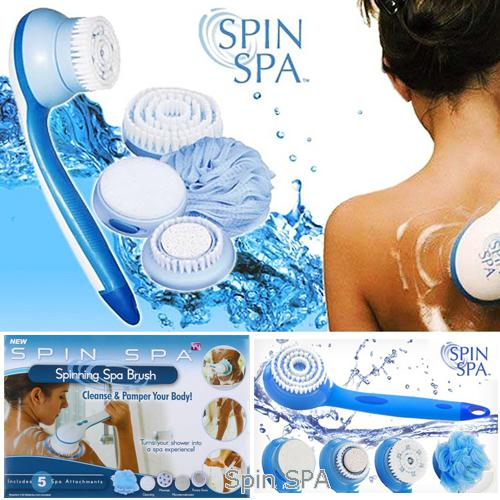 A Spin SPA Body Brush -  zuhanykefe 5 cserélhető fejjel, test masszírozó